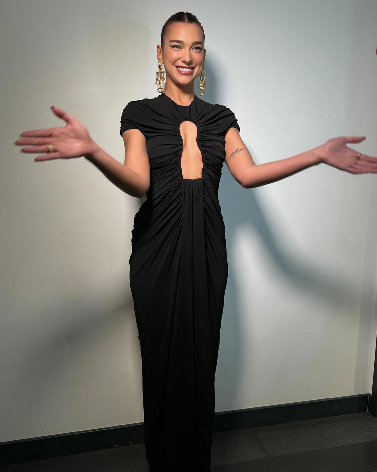 dua lipa keyhole cutout dress