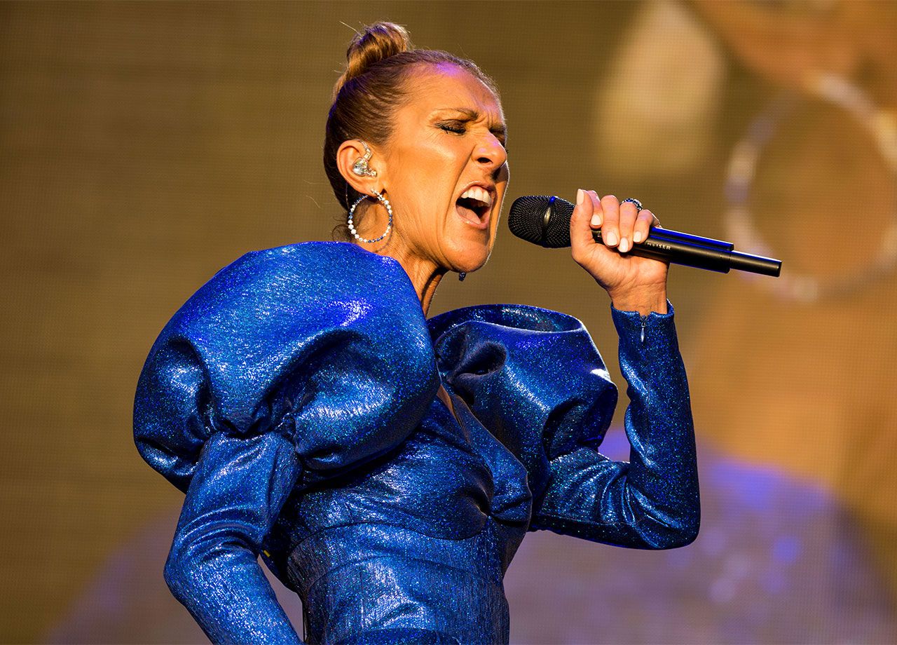 Celine Dion performing in London