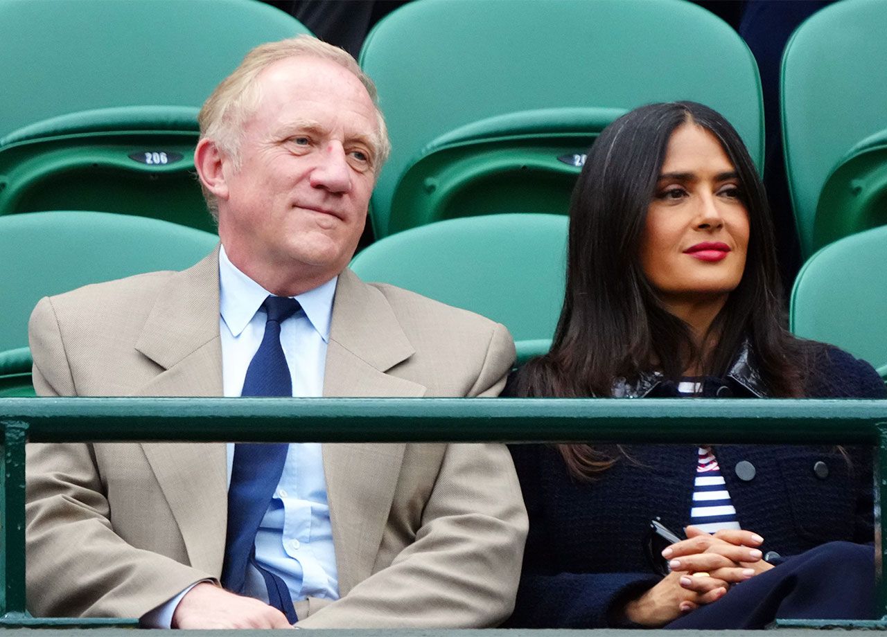 salma hayek and her husband at wimbledon