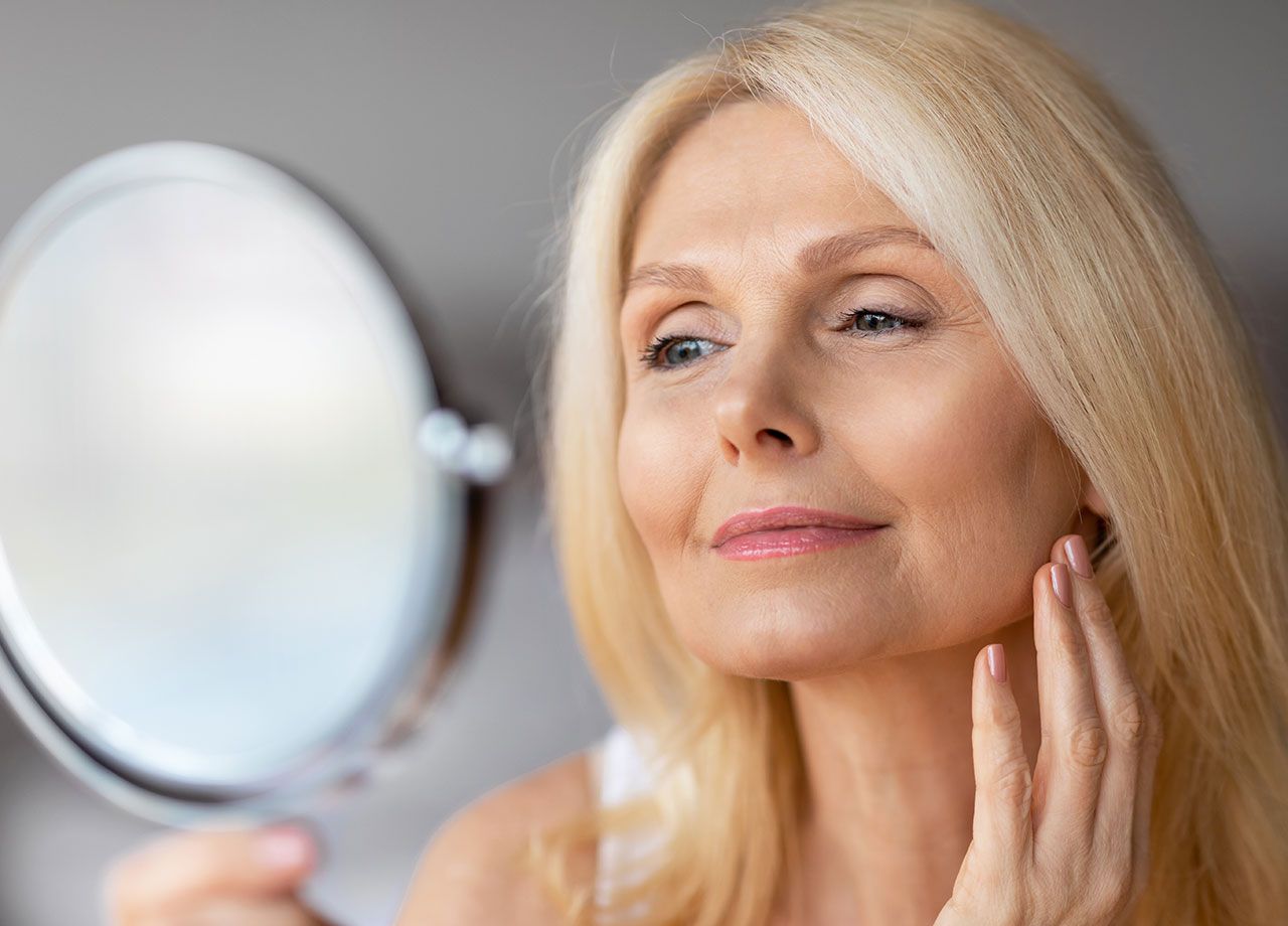 blonde-admiring-reflection