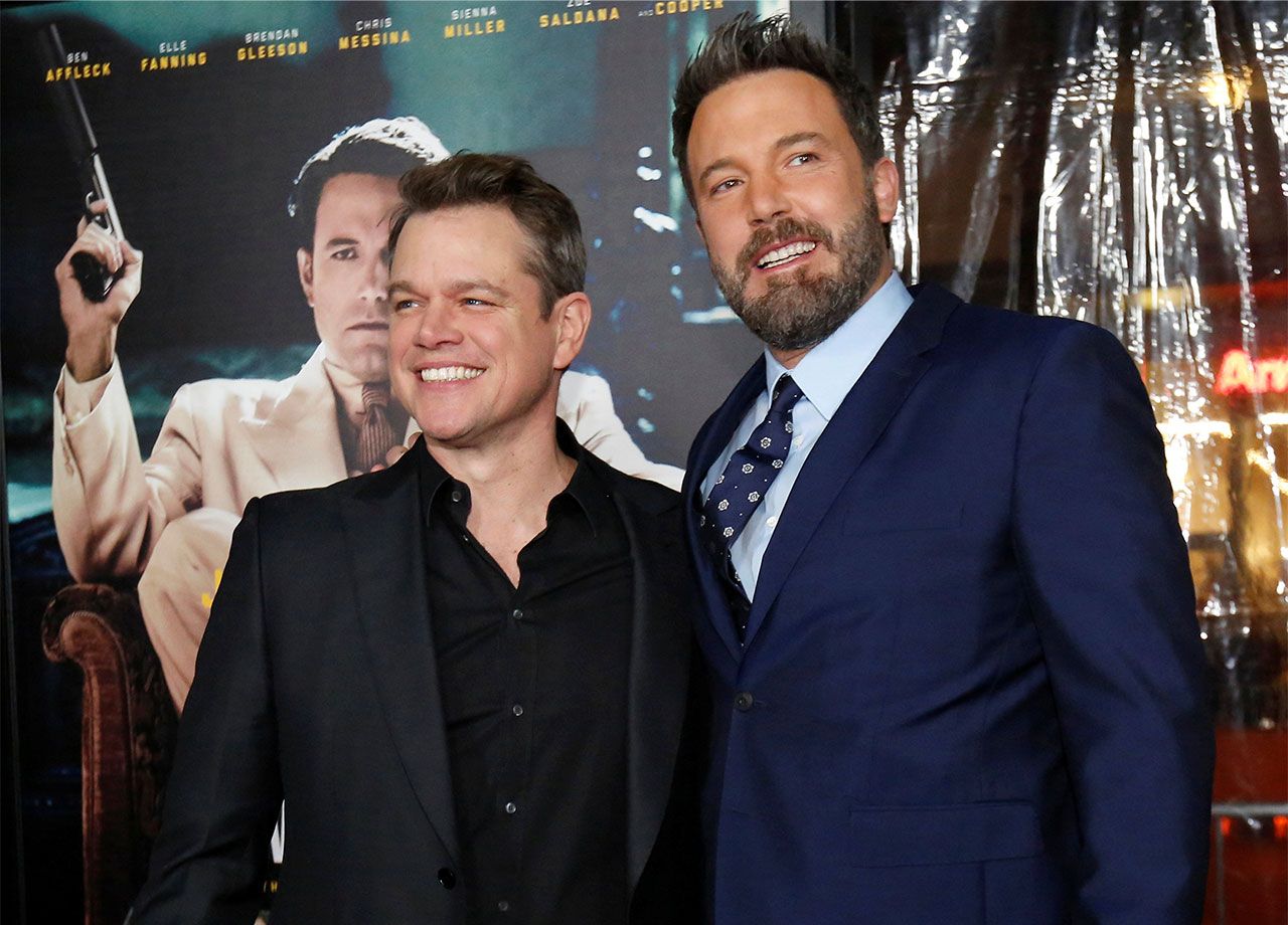 Ben Affleck and Matt Damon at Live by Night premiere