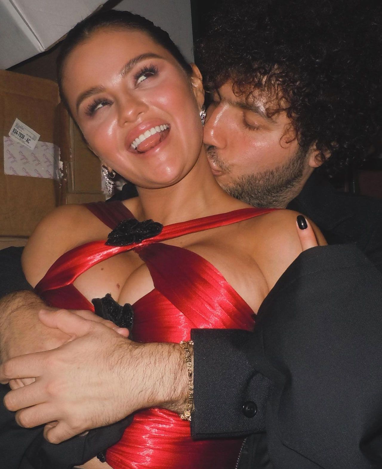 Selena Gomez and Benny Blanco embracing