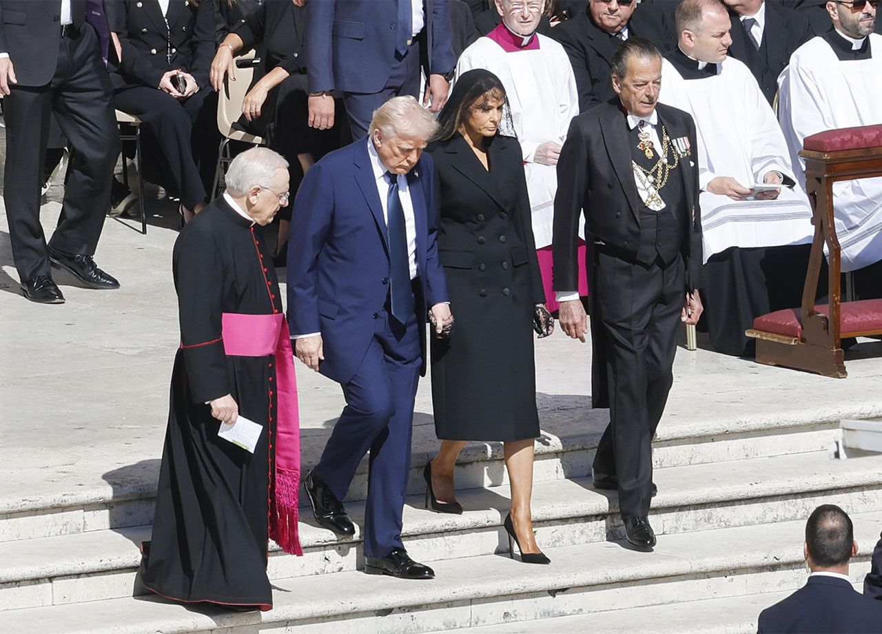 Donald Trump and Melania Trump Pope Francis funeral