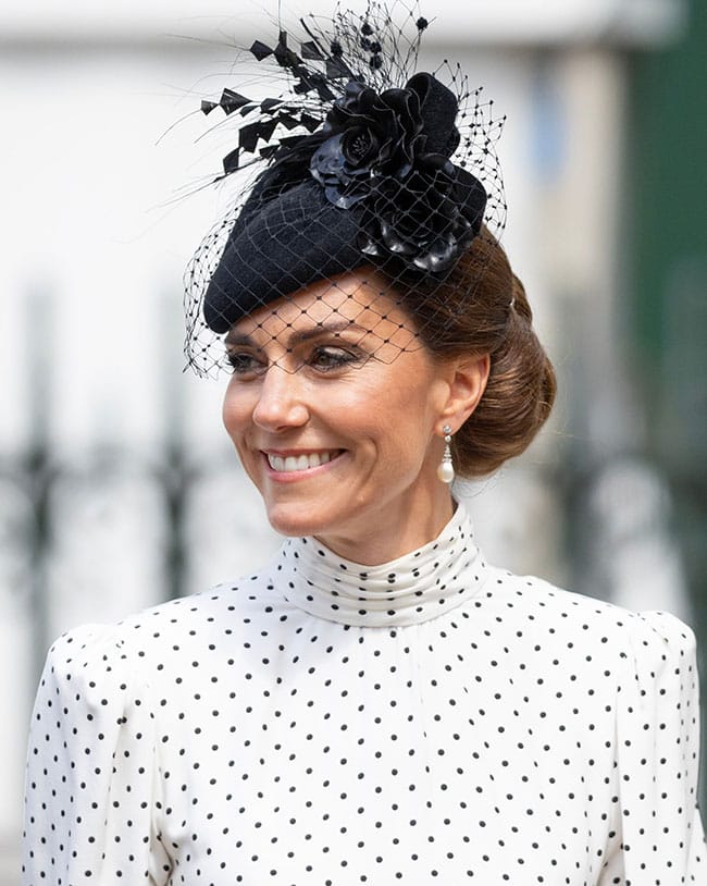 Kate Middleton polka dot Alessandra Rich dress For 80th anniversary of VE Day