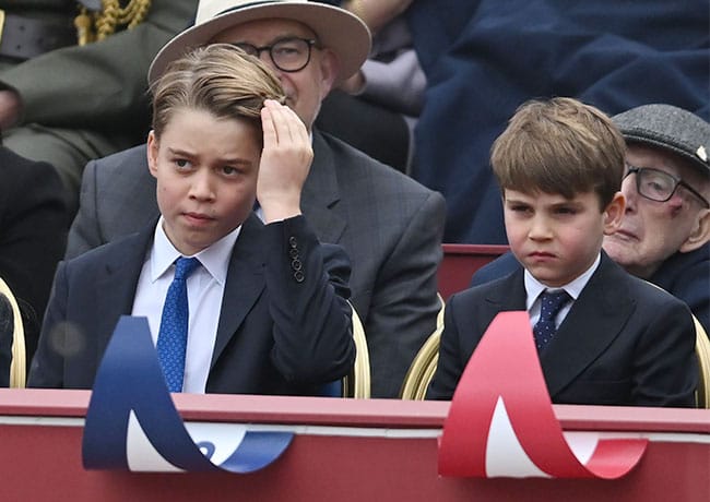 Prince George and Prince Louis during military parade