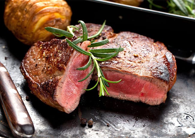 a rare steak