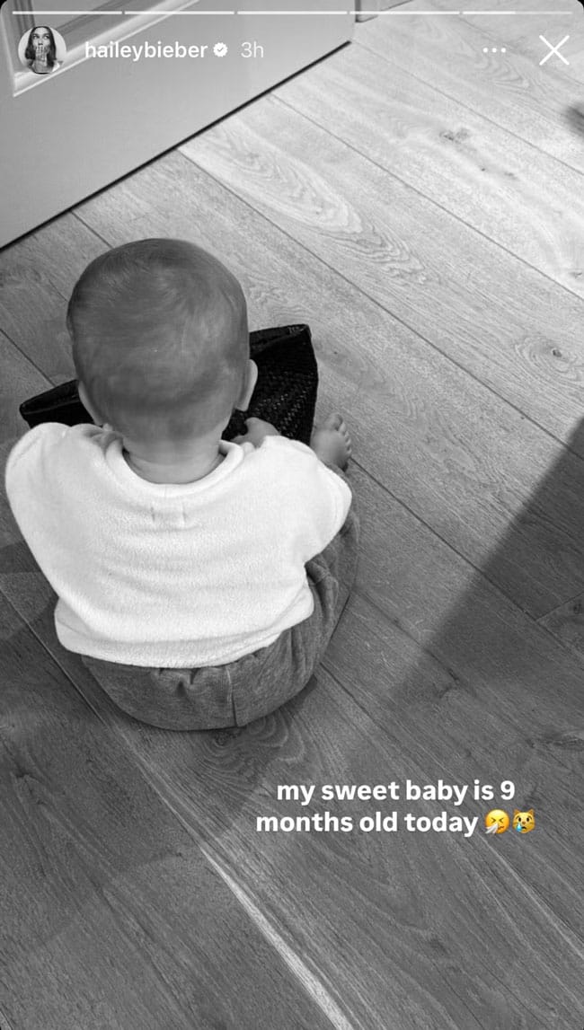 Hailey Bieber Instagram Story baby son Jack 9 months