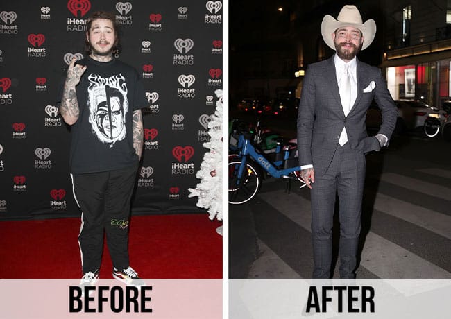Post Malone weight loss before and after pictures