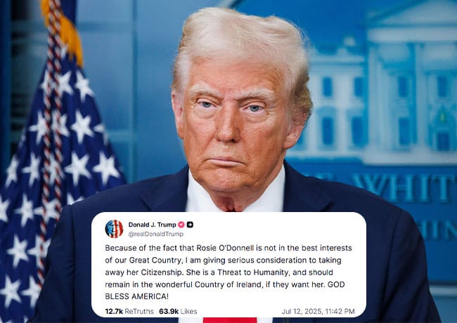 Donald Trump talking about Rosie O'Donnell Truth Social