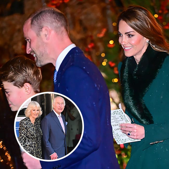 King Charles Queen Camilla Kate Middleton Prince William at Christmas carol service 2025