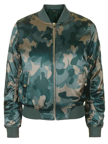 Shiny Camo Print MA1 Bomber Jacket