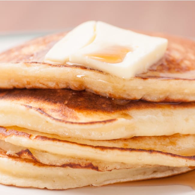 stack of pancakes with butter