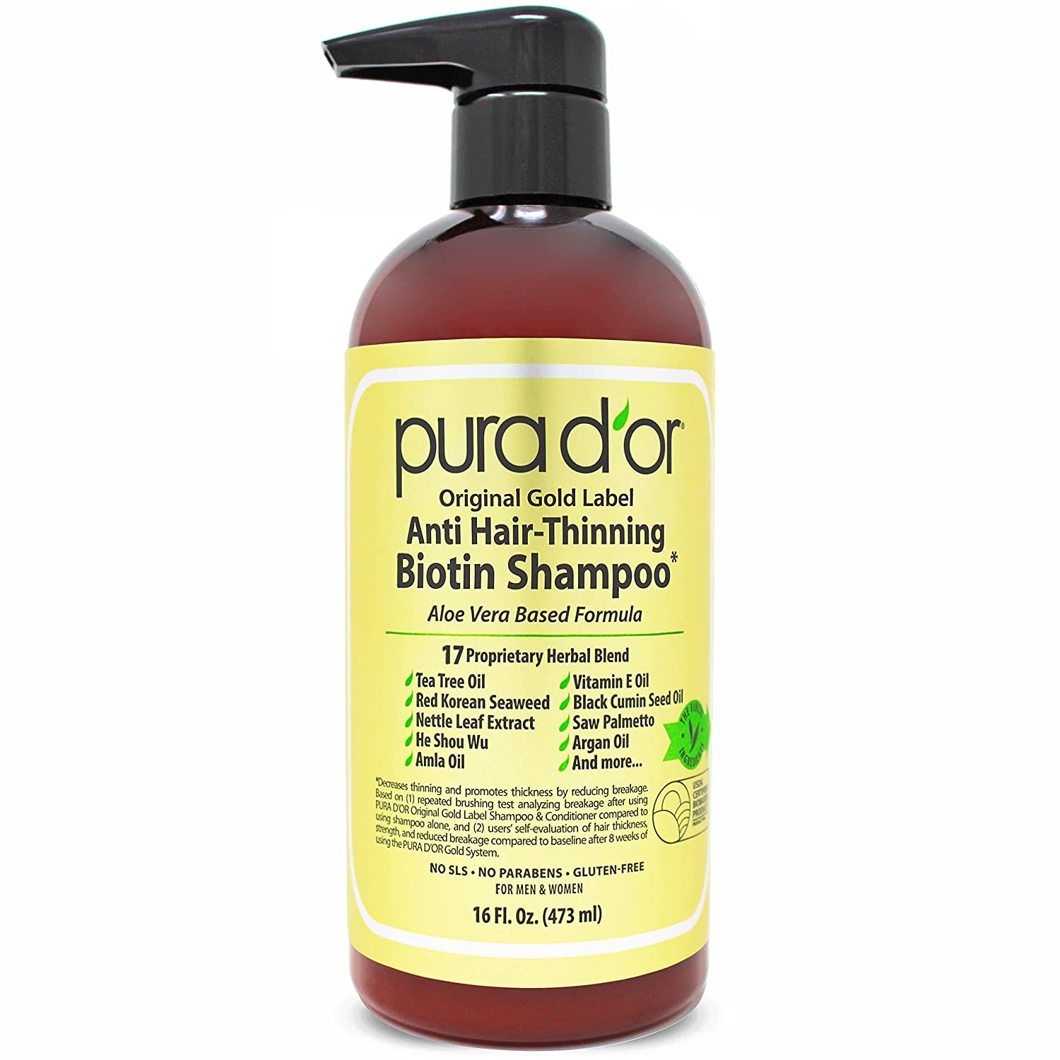 PURA D'OR Original Gold Label Anti-Thinning Biotin Shampoo