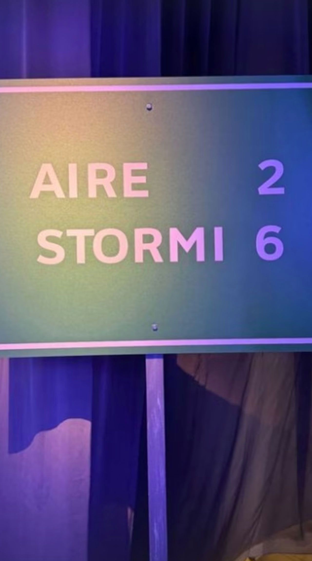 Kim Kardashian Instagram Story Stormi and Aire birthday party road sign