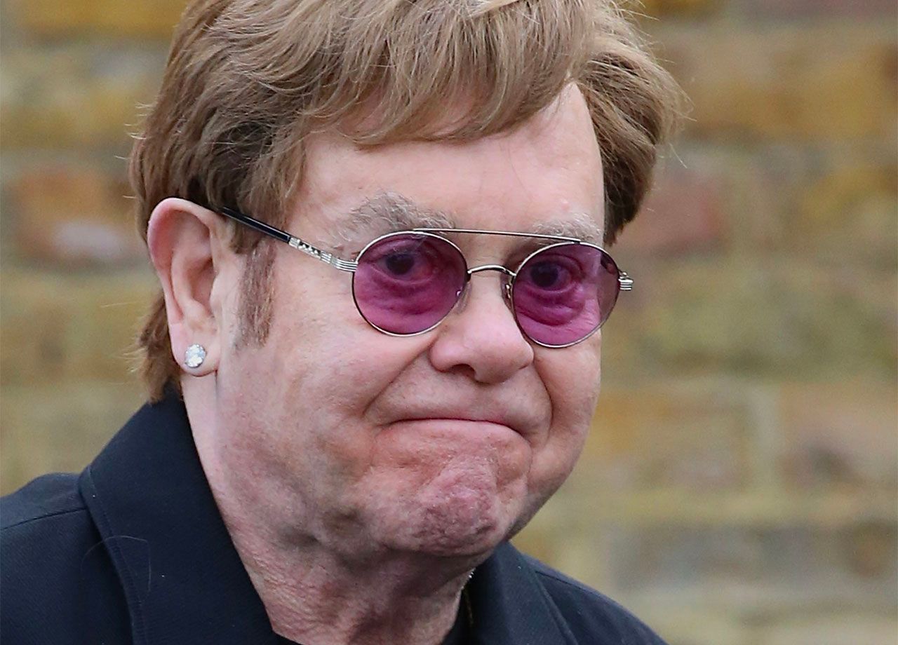 Elton John Derek Drapers funeral