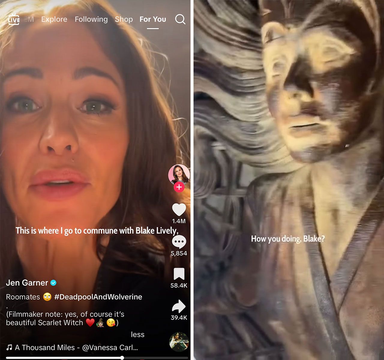 Jennifer Garner Scarlet Witch TikTok video