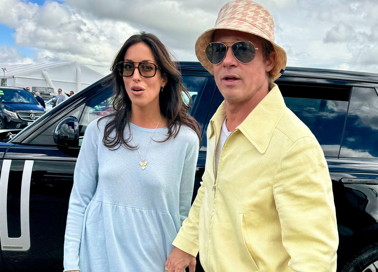 Brad Pitt and Ines de Ramon British Grand Prix Formula One