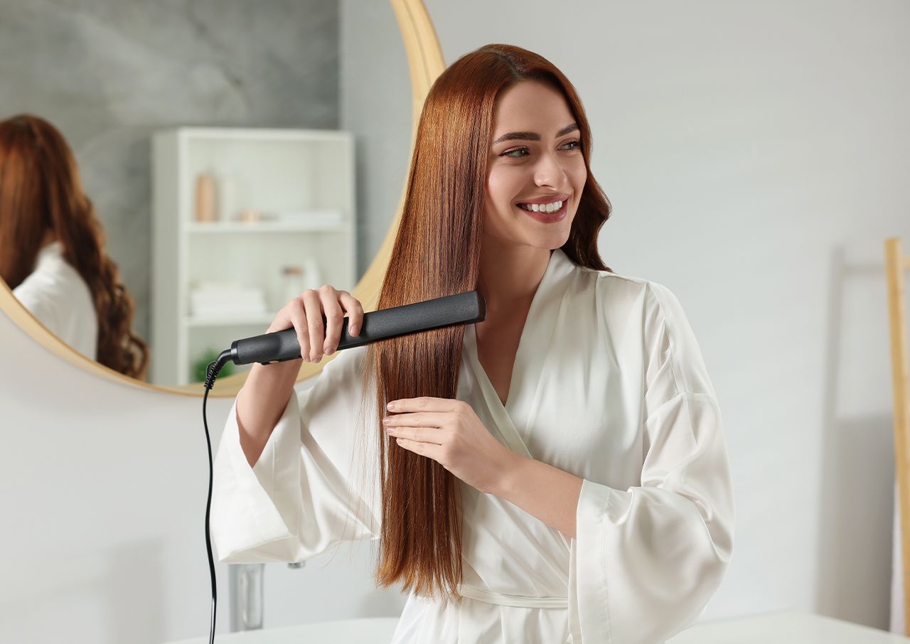 straightening-hair