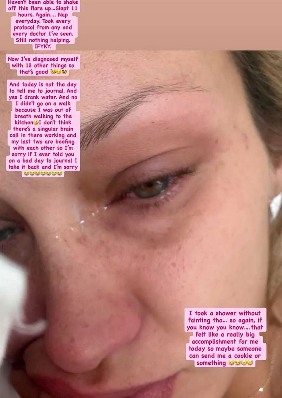 Bella Hadid Instagram Story about lyme disease