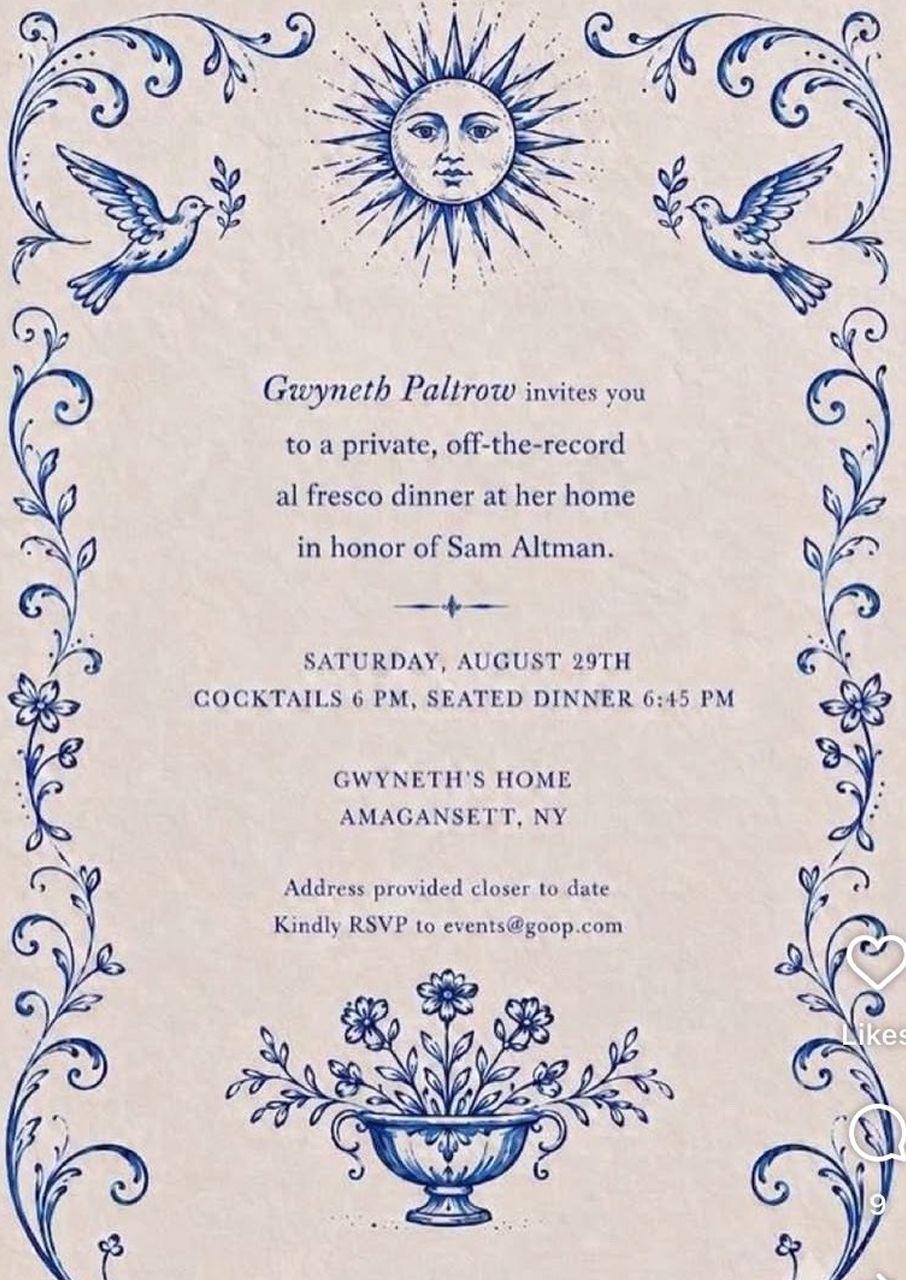 gwyneth paltrow invitation