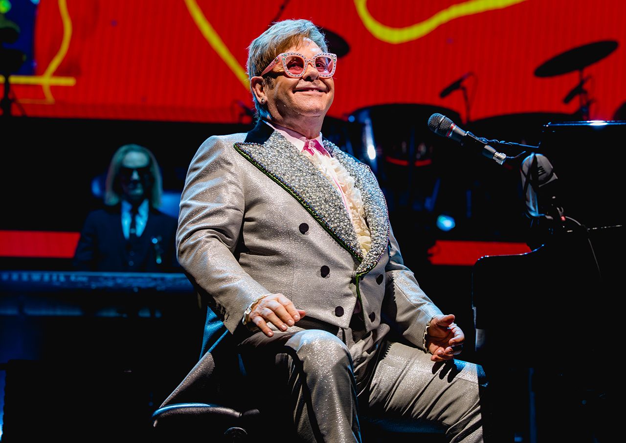 Elton John performing