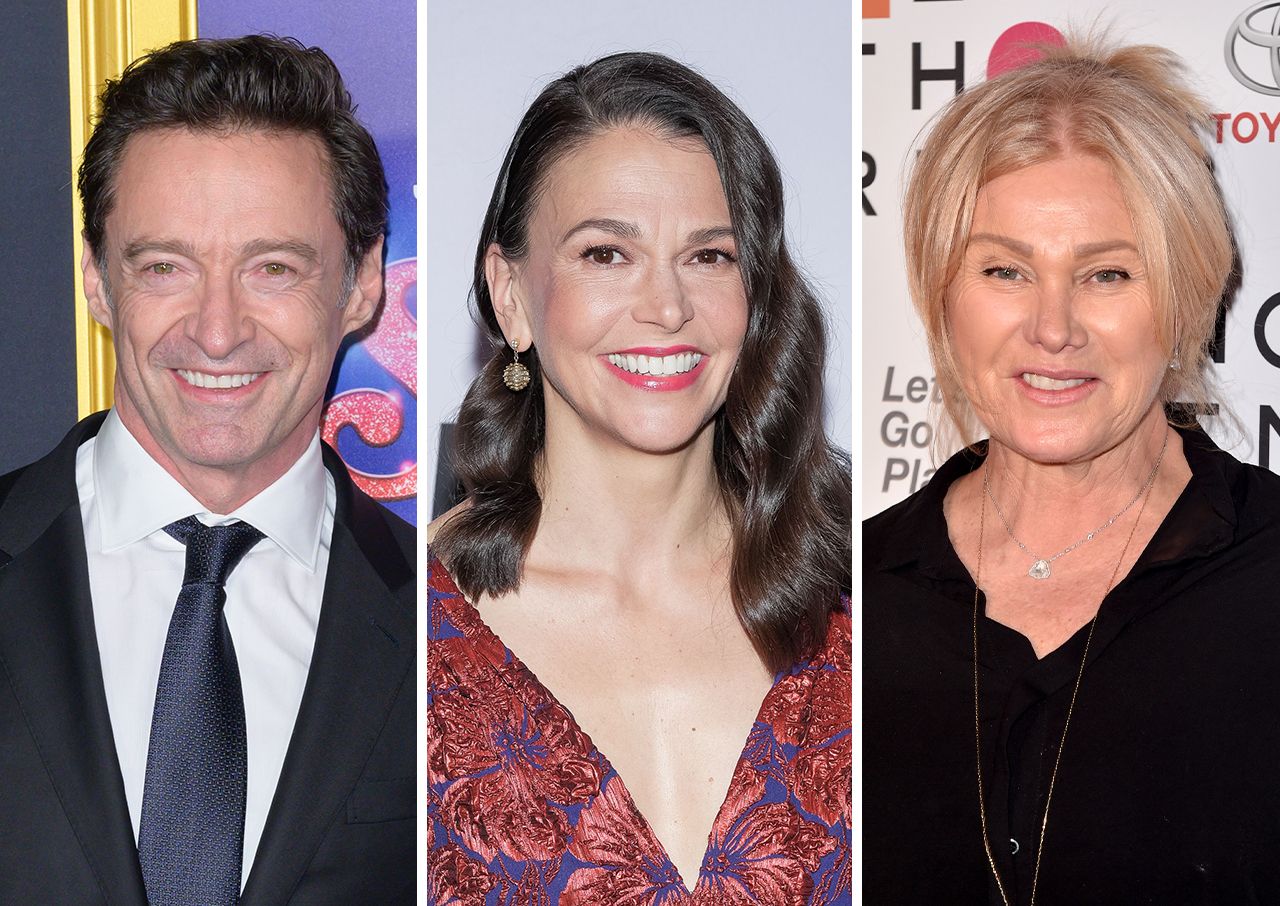 Hugh Jackman and Sutton Foster and Deborra Lee Furness