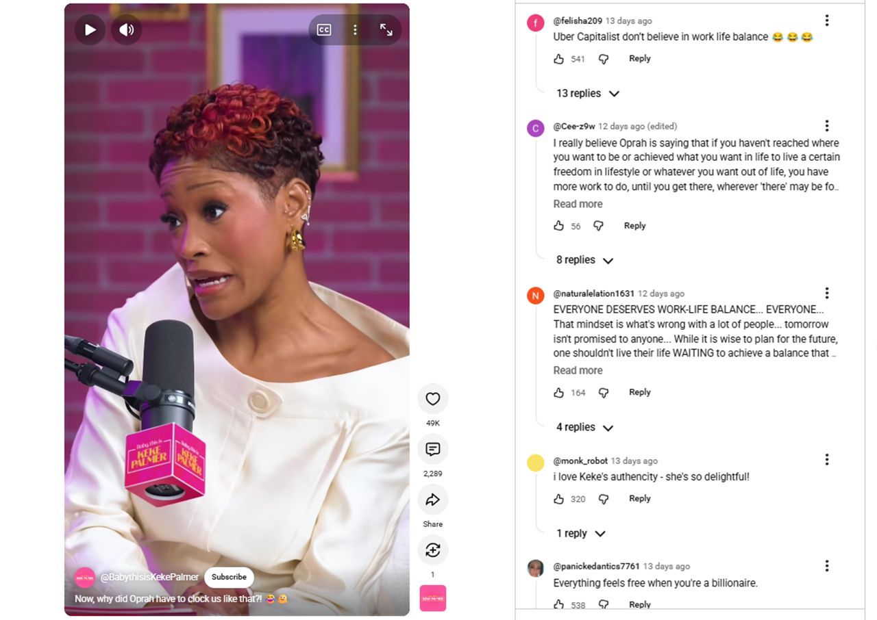 Oprah Winfrey on Keke Palmer podcast