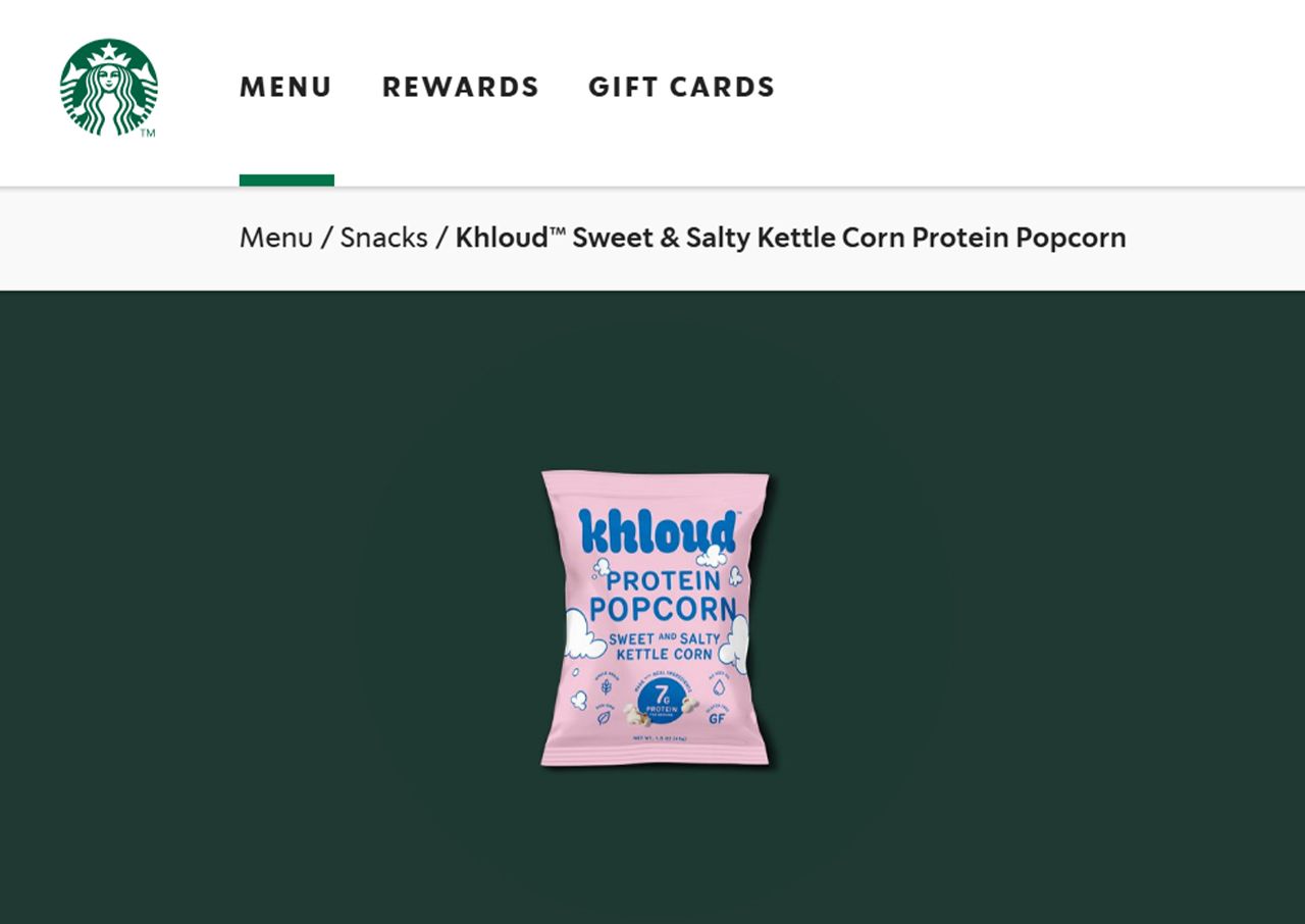 Khloe Kardashian Khloud popcorn at Starbucks