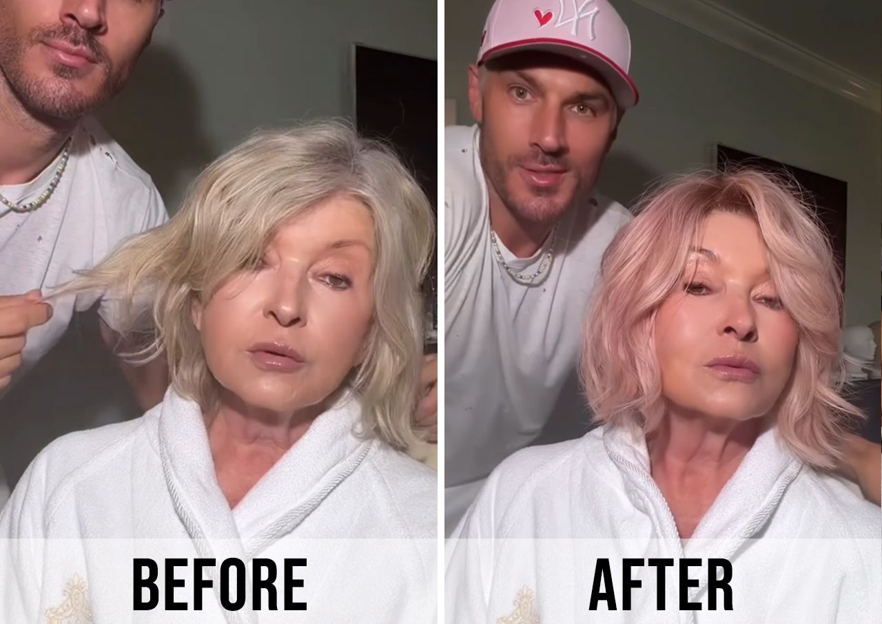 Martha Stewart Chris Appleton makeover pink hair before and after