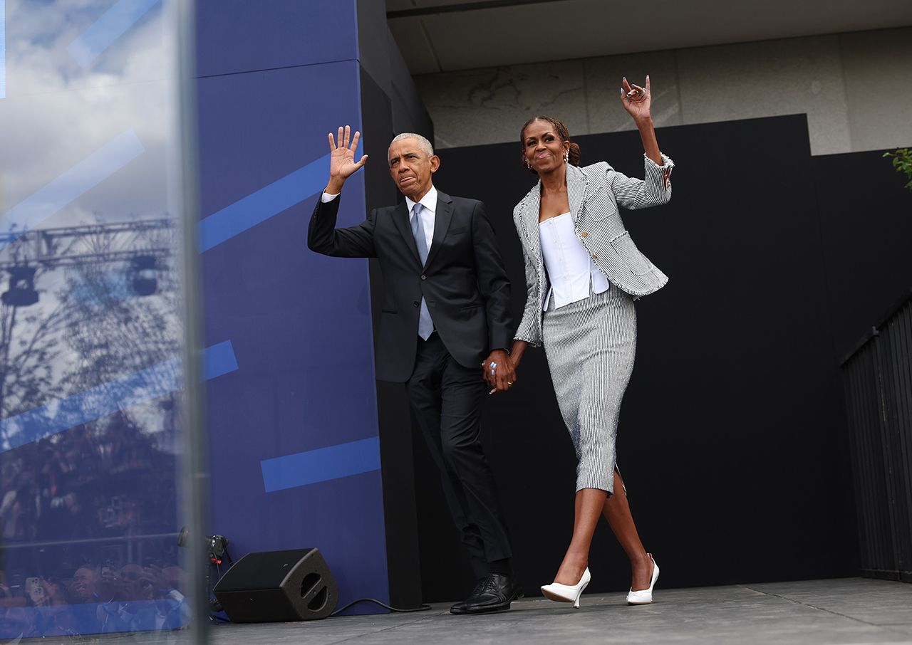 Barack Obama and Michelle Obama at Obama Presidential Center grand opening
