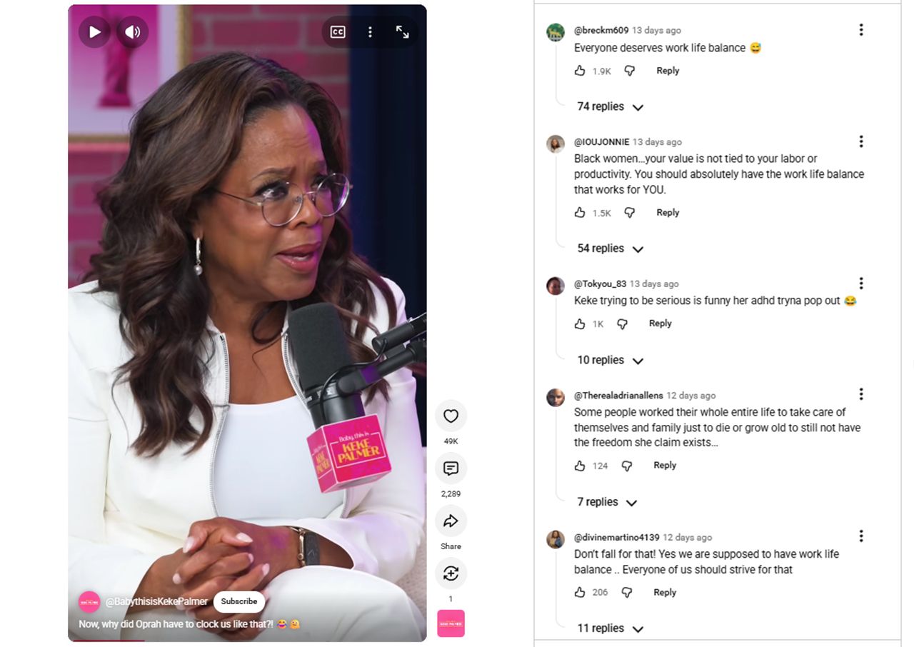 Oprah Winfrey on Keke Palmer podcast