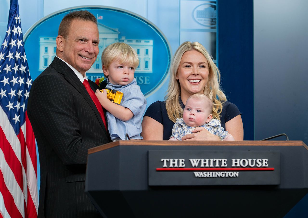 Karoline Leavitt with husband and children