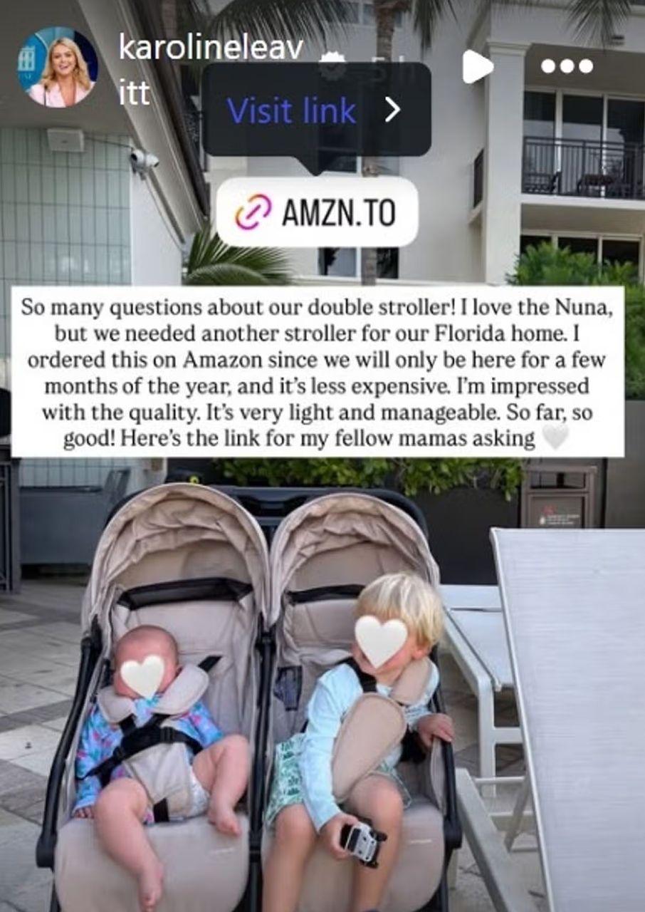 Karoline Leavitt Instagram Story about stroller