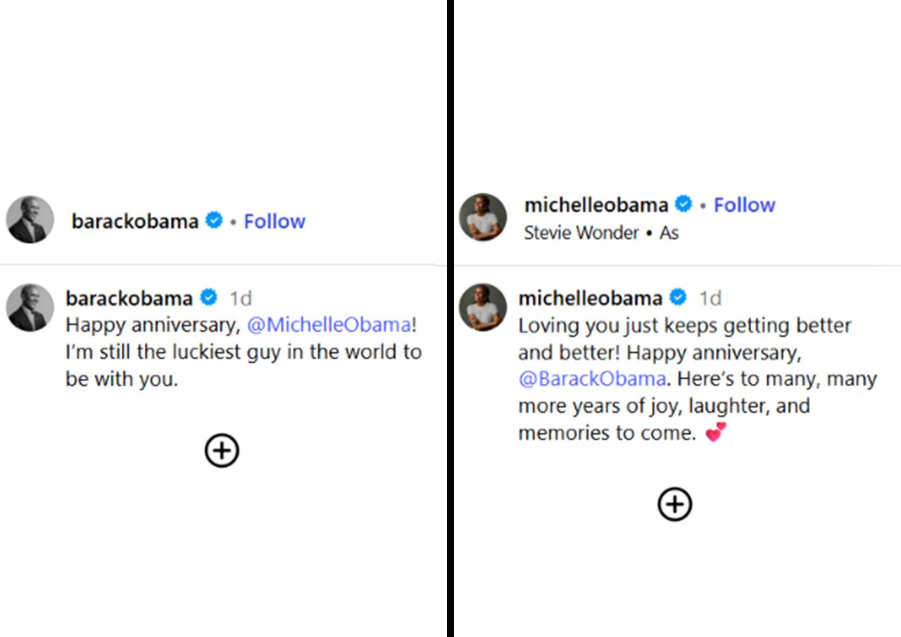 Michelle Obama and Barack Obama Instagram tributes