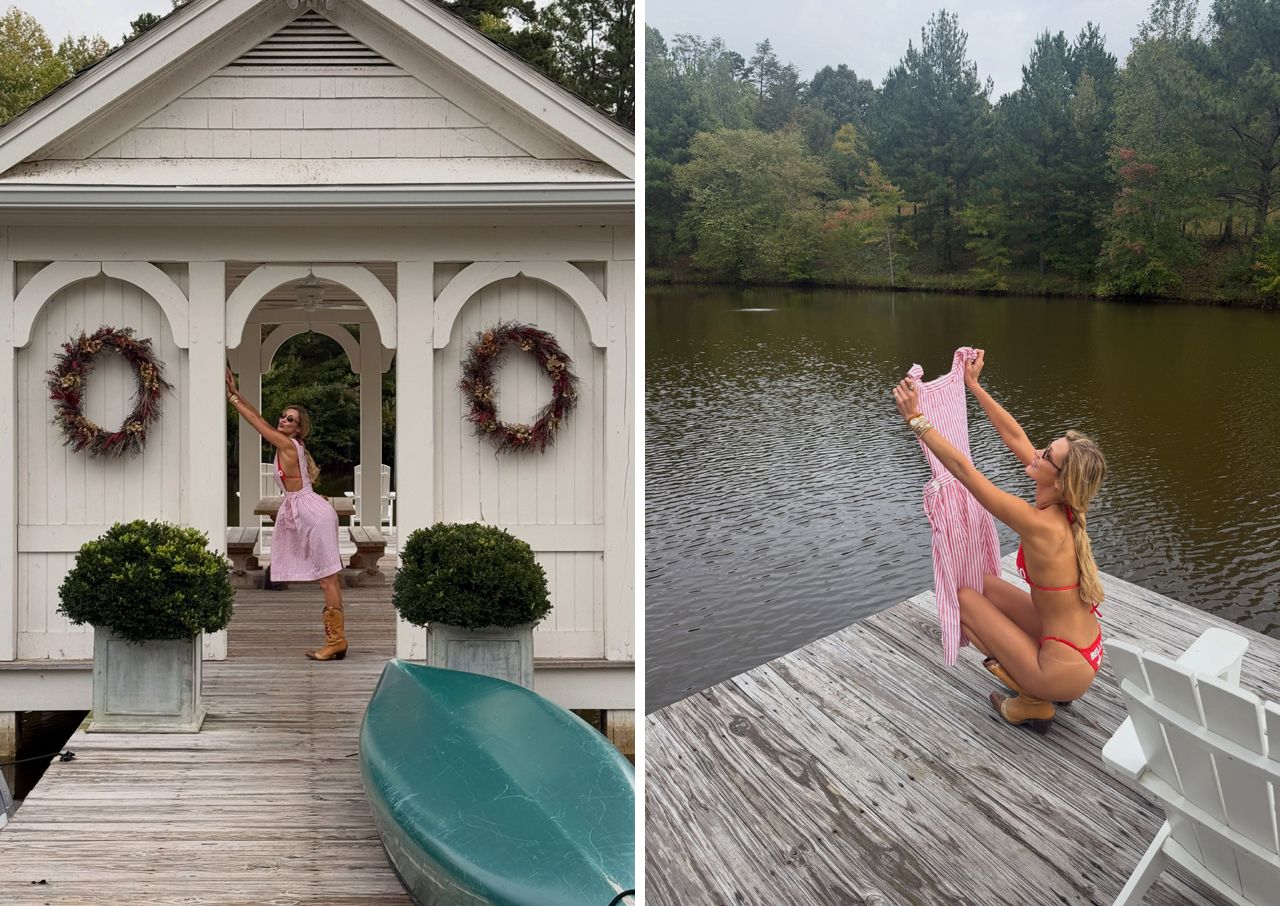 Bella Hadid 30th birthday post red bikini pink dress