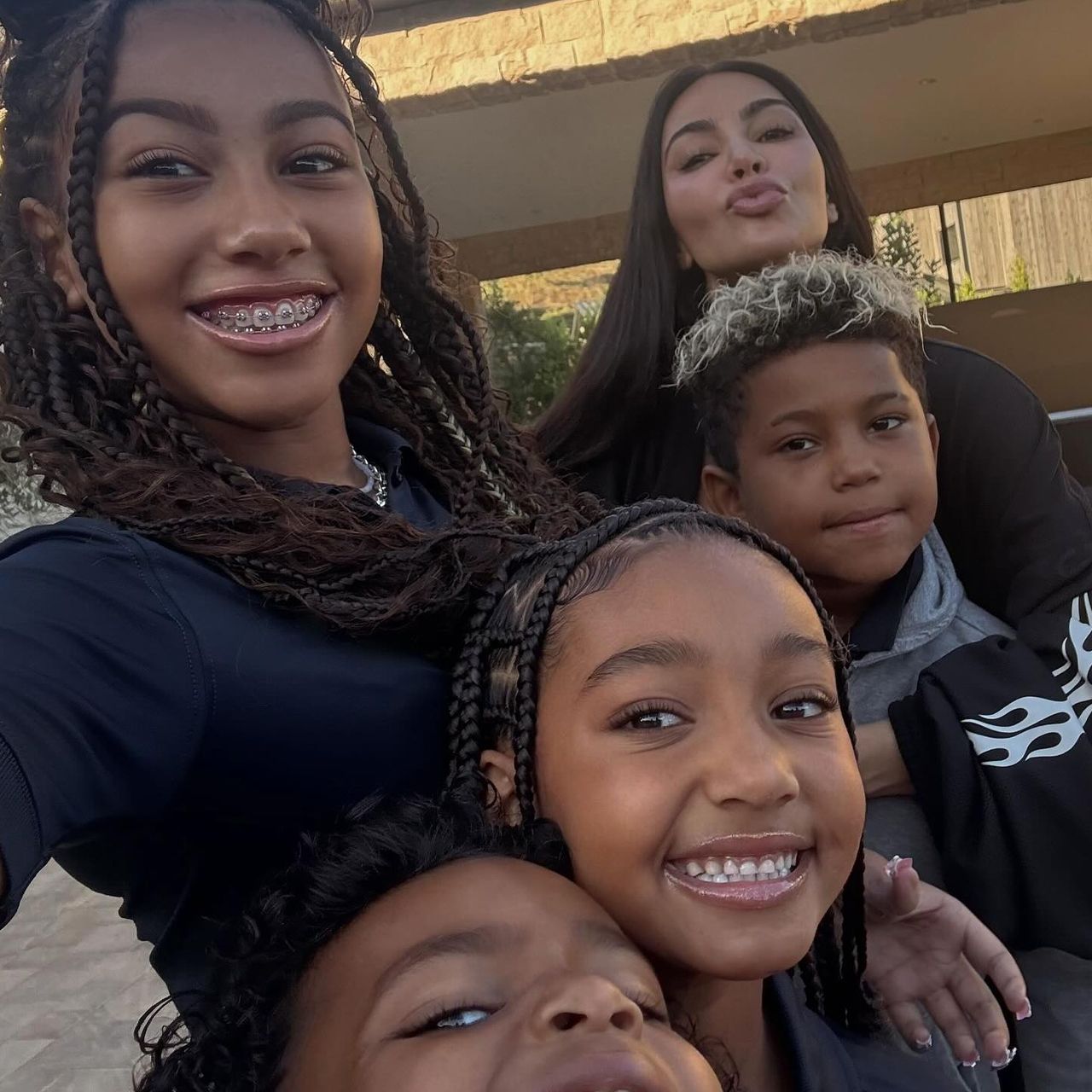 Kim Kardashian with kids