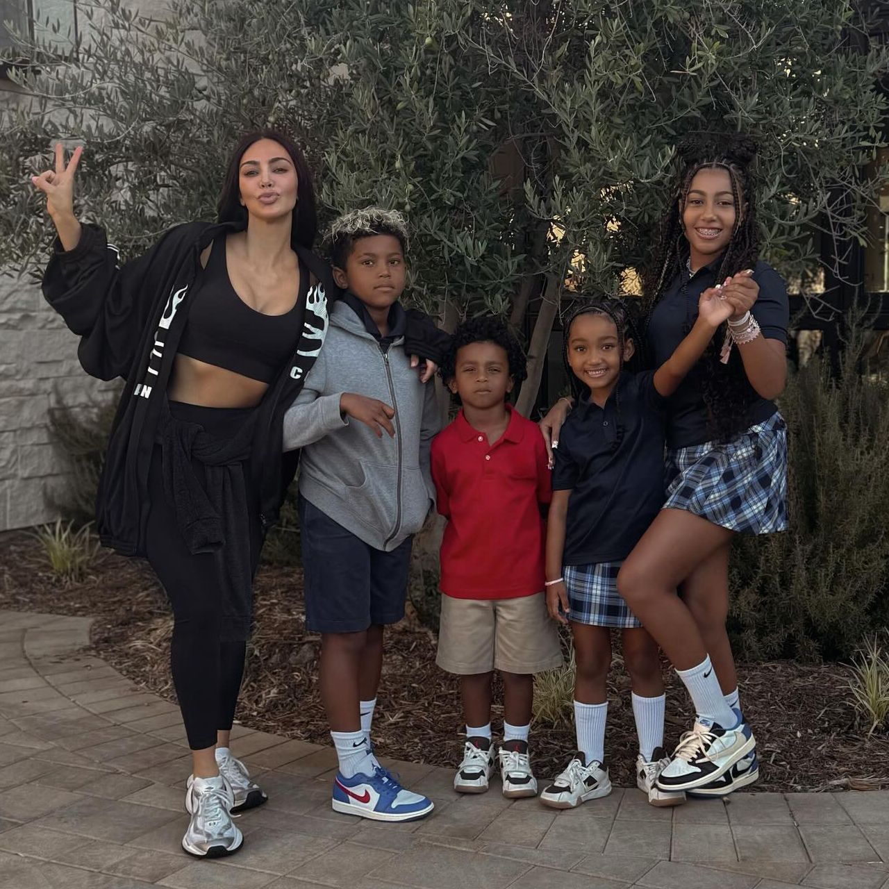 Kim Kardashian with kids