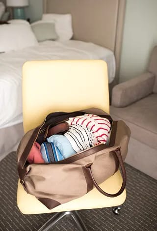 Pack for the wedding morning.