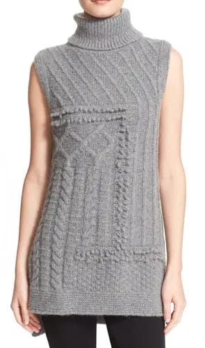 10 Crosby Derek Lam Cable Knit Turtleneck Sweater Vest