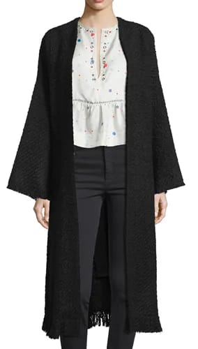 Isabel MarantLong Knit Open-Front Duster Coat