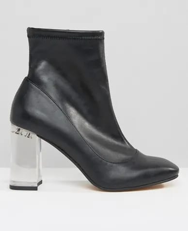 ASOS EAGLE Clear Heel Sock Boots