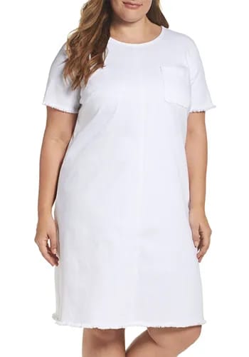 Frayed Denim Shift Dress