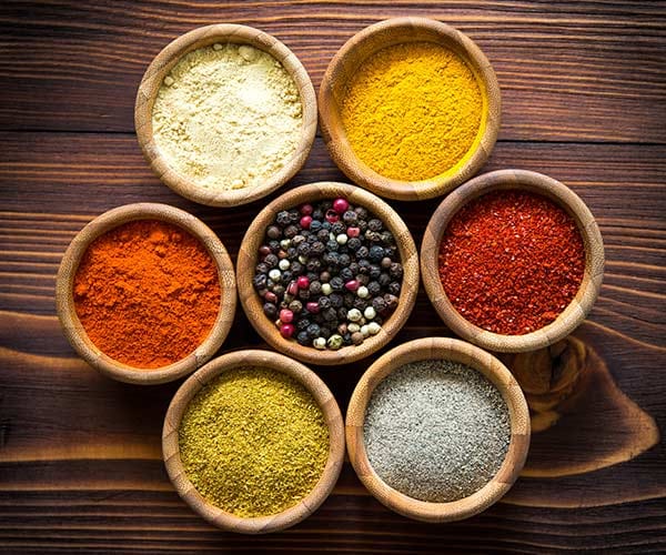 spices in cups