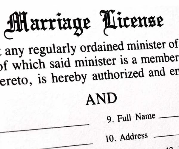 marriage license