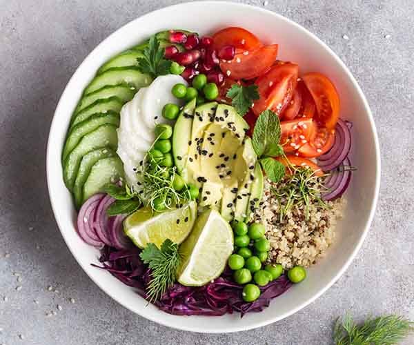 3. Use Smaller Plates small plate with salad