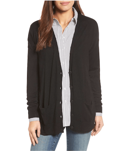 black cardigan