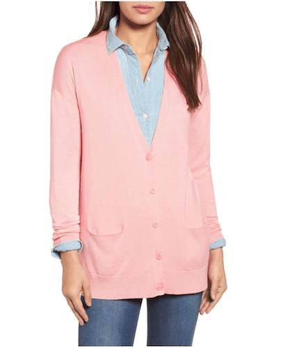pink cardigan