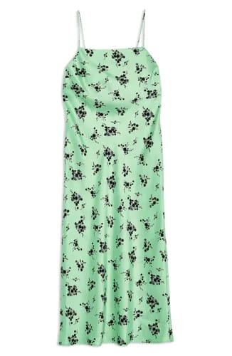 Satin slip dress in apple flower color