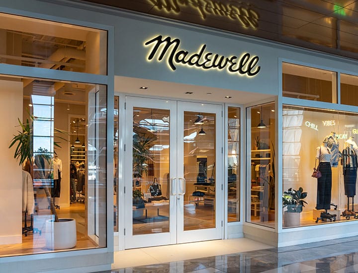 Madewell store in a mall