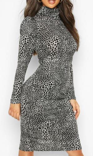 Roll Neck Midi Dress